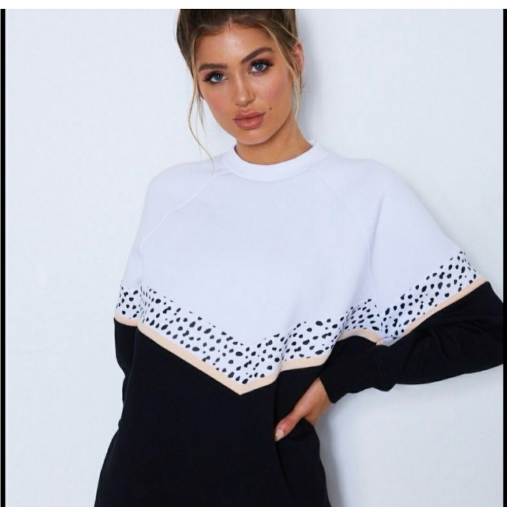 White Fox Boutique Sarah Day COLLAB Black and White Patterned Sweater